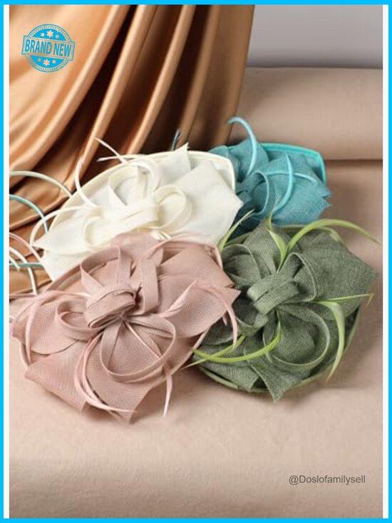 Feather Fascinator Hat Elegant Tea Party Hair Clip Derby Headpiece main image 5